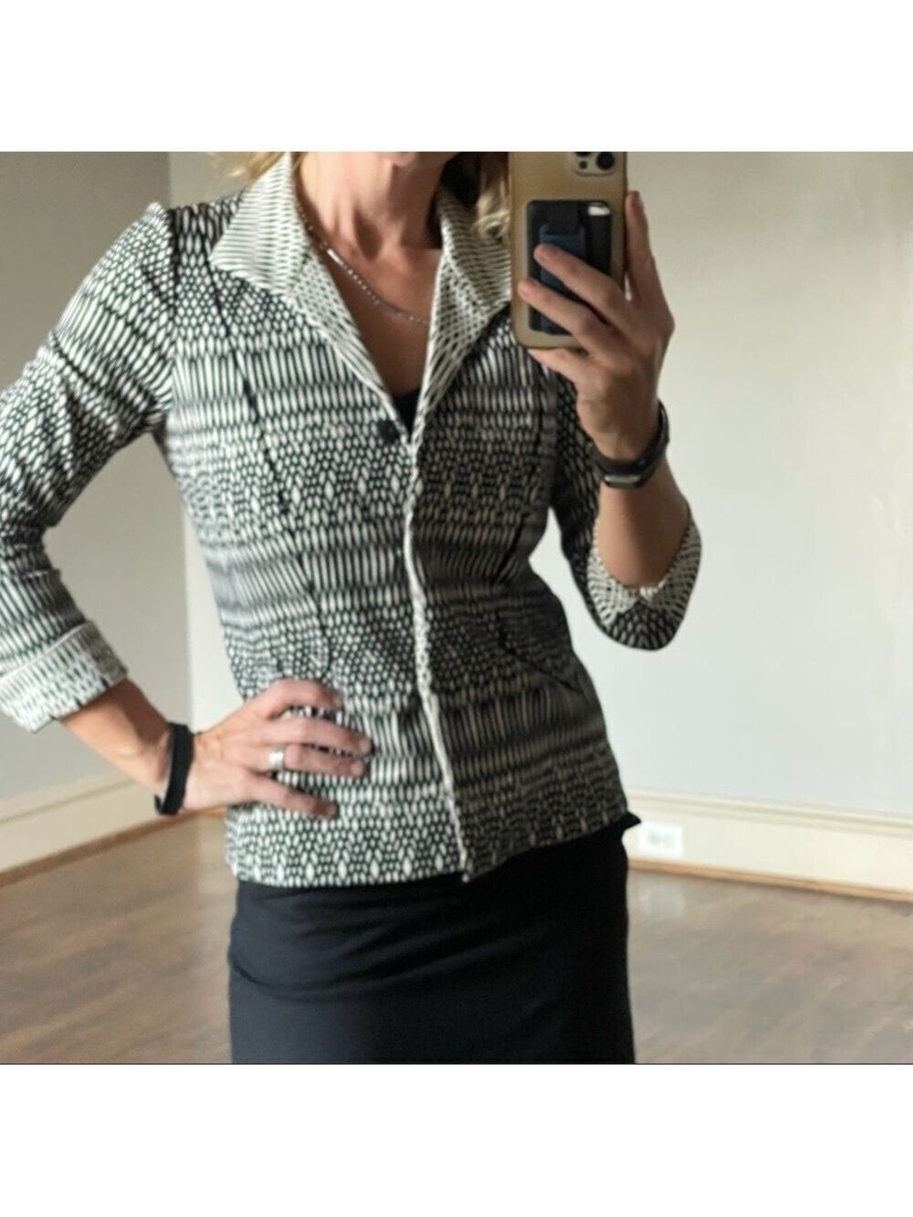 Lafayette 148 New York | black cream fitted blazer